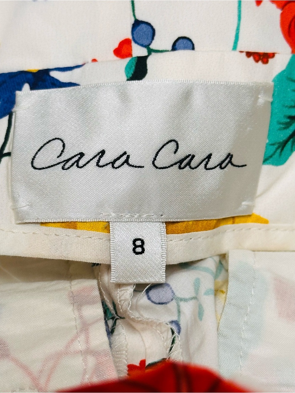 Cara Cara White Floral High-Waist Shorts with Multicolor Blooms - Picture 12 of 13